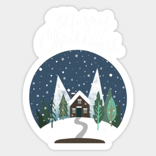 Merry Christmas - Snow Globe Sticker